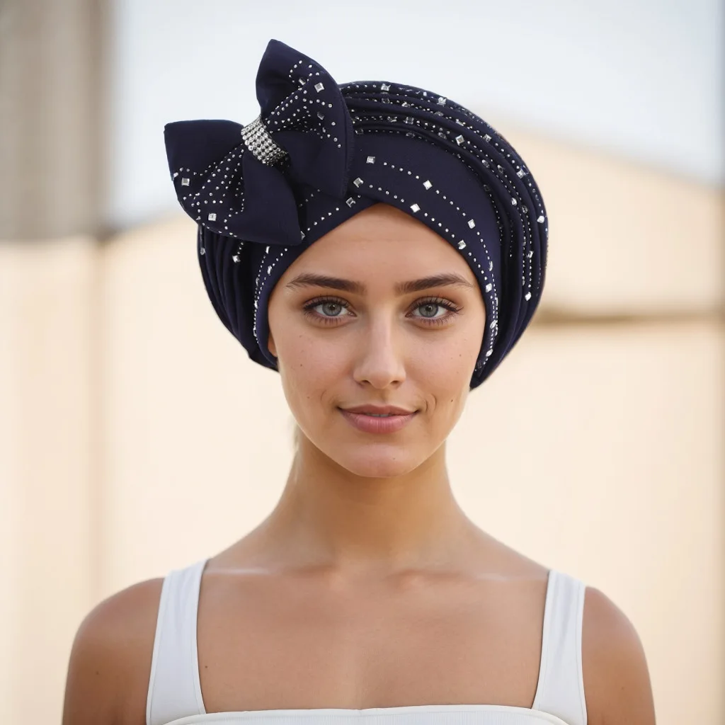 

Африканские шапки с бриллиантами Aso Oke, хиджаб Gele, головной убор, ж готовый тюрбан, повязка на голову, женский хиджаб, кепка, авто, капот, головной платок, мусульманский