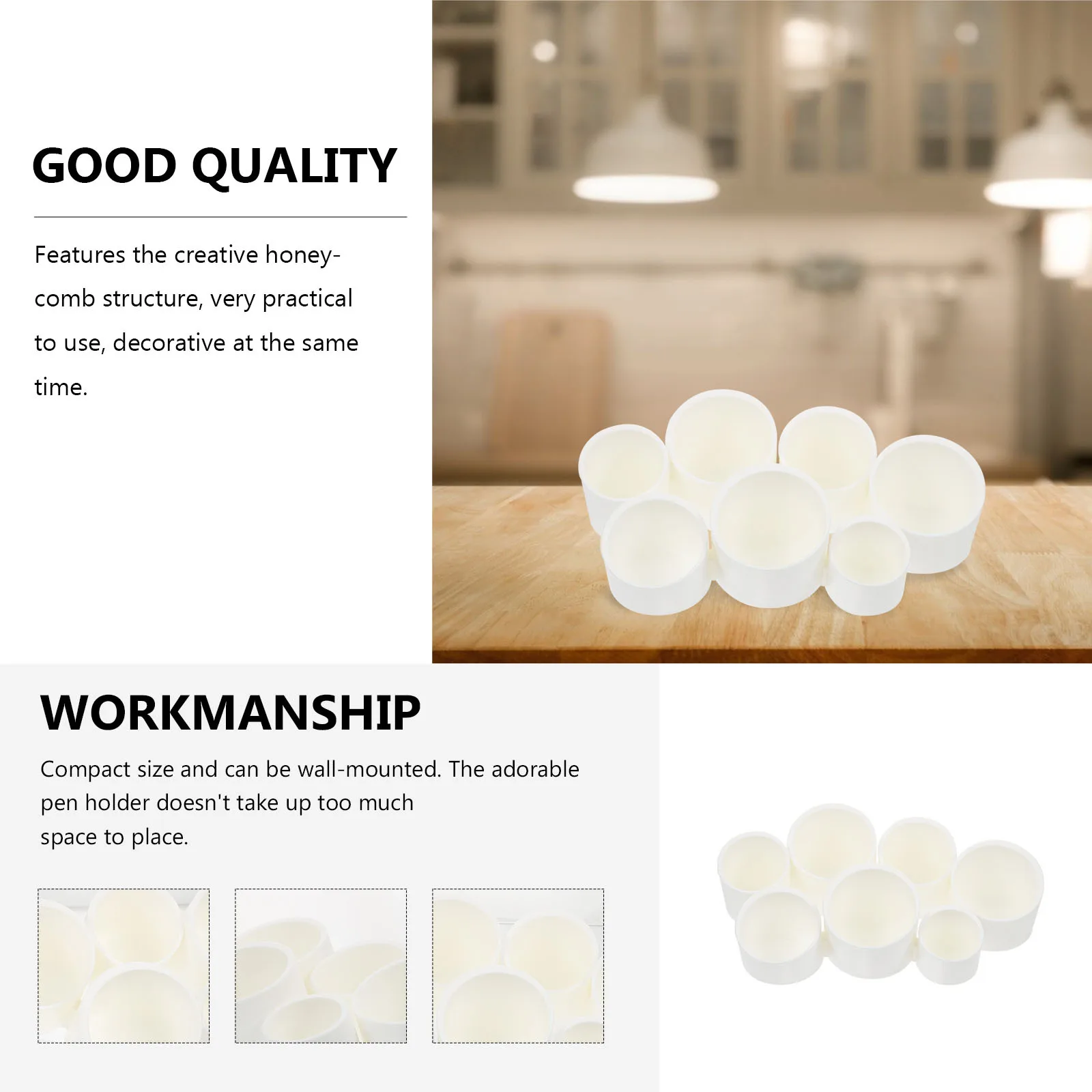 

Plastic Honeycomb Pen Storage Holder Desktop Organizer Wall-Mountable Pencil Container For Students Gift Home Office School