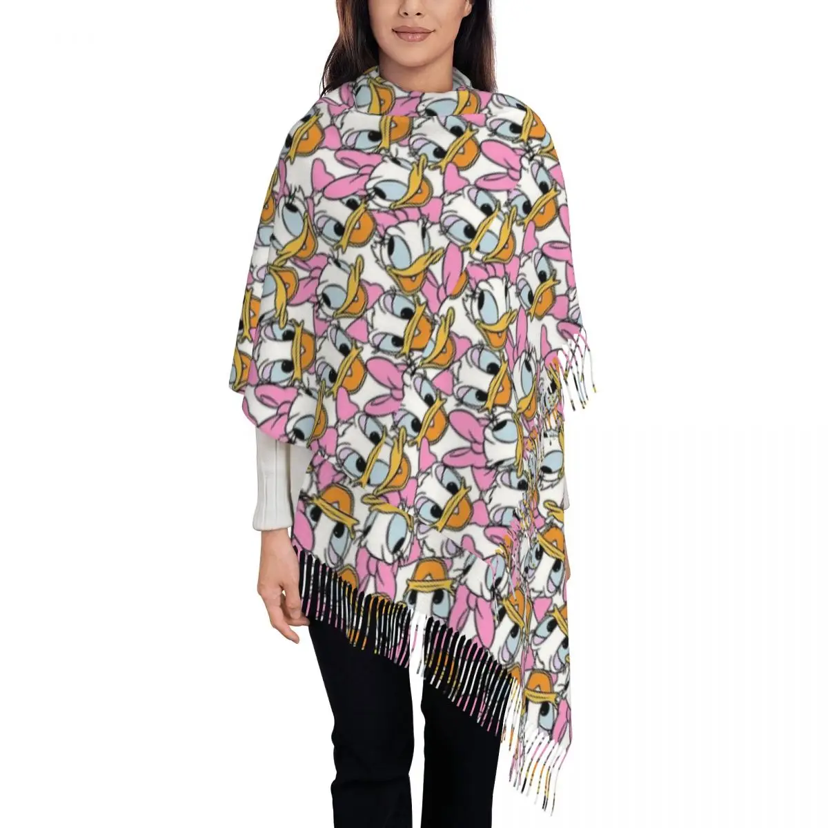 

Many Faces Of Girl Duck Shawl Wrap Women Warm Large Long Scarf Donald Duck Pashmina Shawl Scarves