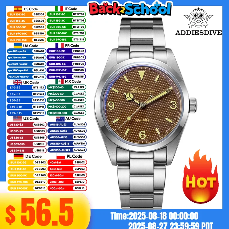 ADDIESDIVE Часы для мужчин AD2096 reloj hombre Нержавеющая сталь