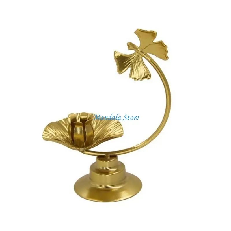 

U2JC Elegant Golden Metal Taper Holder Romance Table Centerpieces Candlestick