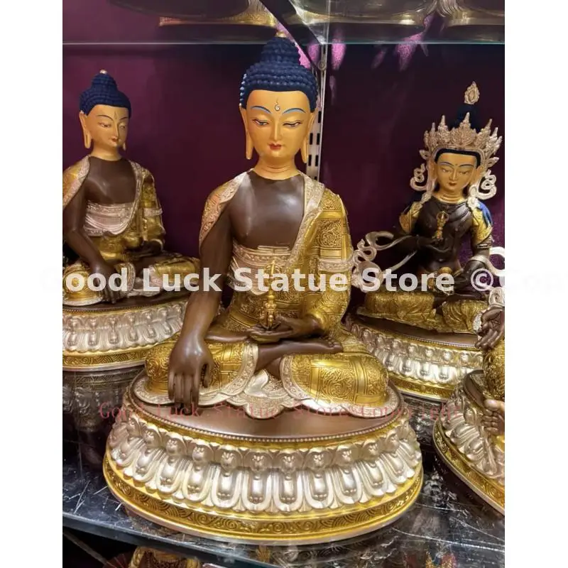 

30cm large Wholesale Buddhist Item TOP GOOD gilding copper Amitabha Mitukpa Buddha statue HOME family protection worship Buddha