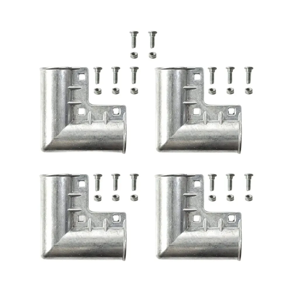4 Pack Aluminum 90 Degree Corner Bracket For 1-3/8 Inch Fence Pipe Connection Fitting Outdoor Garden Gate Hardware