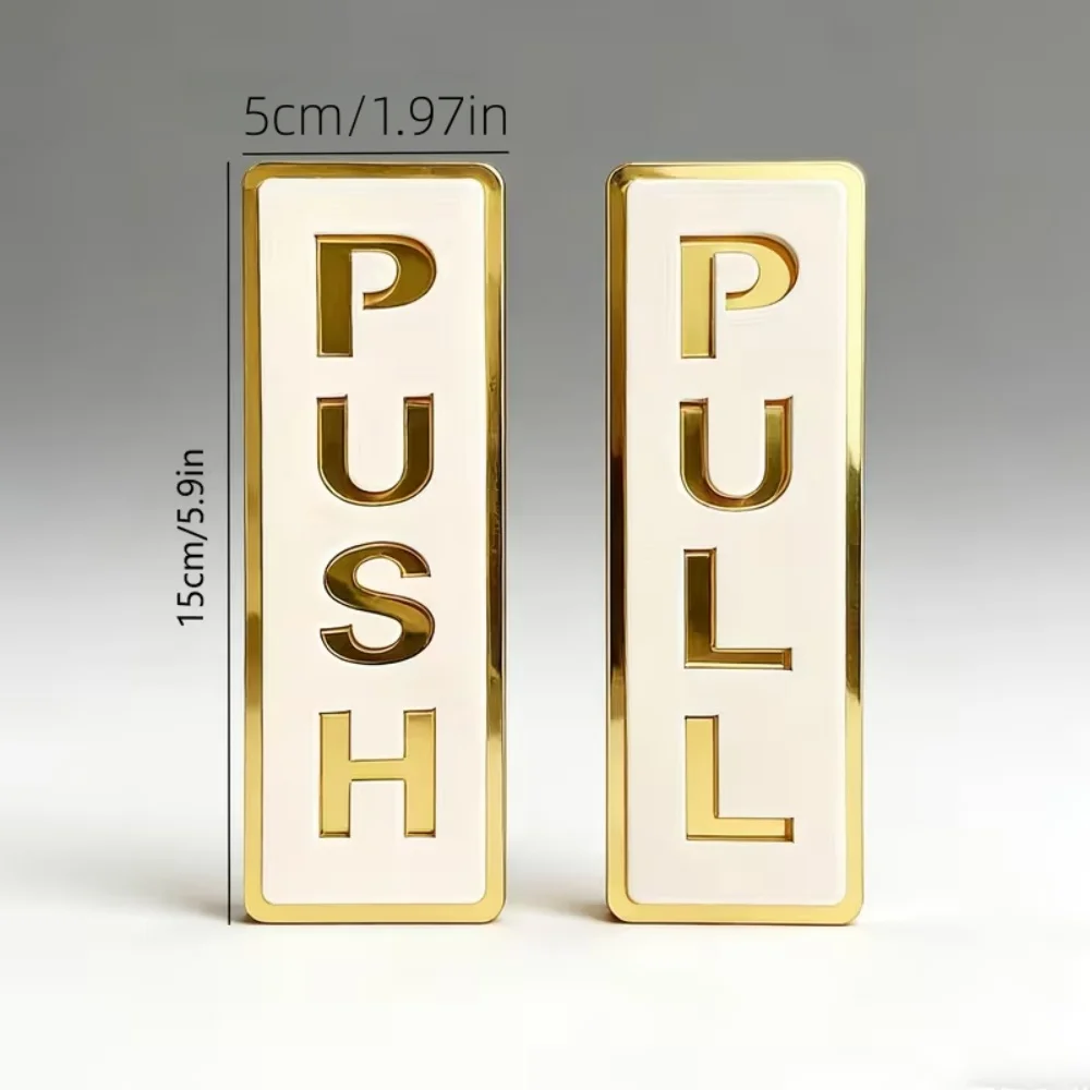 2pcs/set Acrylic Push Pull Door Signs for Shops and Stores Self Adhesive Easy Install Durable Label Ideal for Entryways ﻿