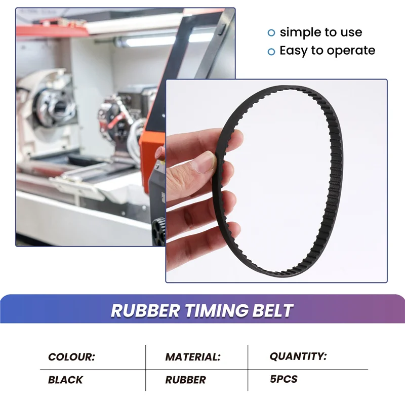 ABMS-5Pcs Synchronous Belt GT2 Rubber Timing Belt M1.5X70tx9.5Mm Cj0618 SIEG C2 C3 Lathe Parts