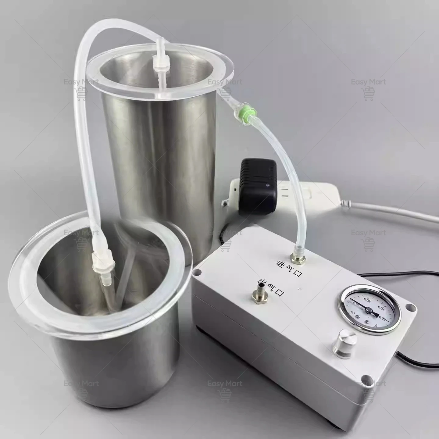 Laboratory Electric Vacuum Pump -80KPa Adjustable Flow Rate+Stainless Steel Vacuum Defoaming Tank  700/1000/1400ml