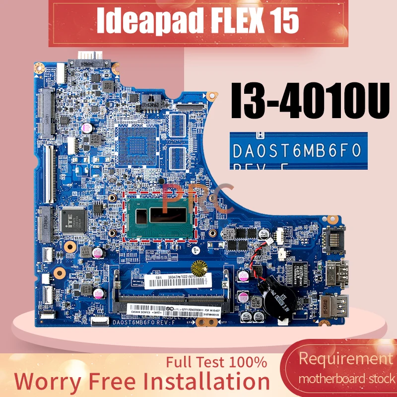 Imagem -02 - Placa-mãe Portátil para Lenovo Ideapad Notebook Mainboard Da0st6mb6f0 I34010u 11s90004351zz 90004351 90004430 Flex 15