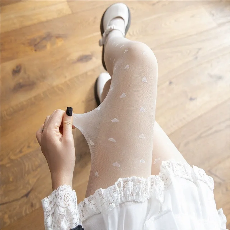 

Summer Sexy Women Pantyhose Tights Seamless Lace Mesh Fishnet Pantyhose Nylon Heart Tight Stocking Female Hosiery