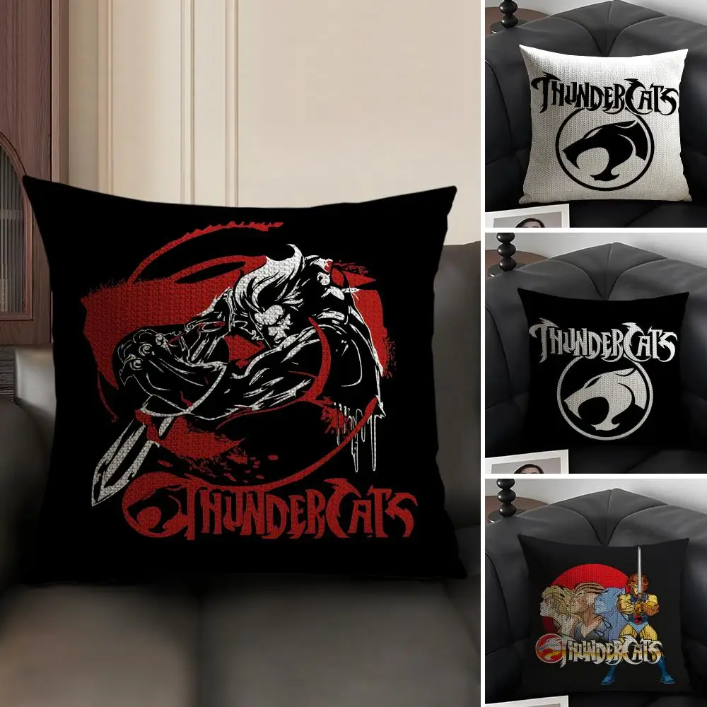 Cartoon T-Thunder Cats Cushion Cover Summer Breathable Linen Organic Fabric Double-Sided Printing Sofa Pillow Case Home Decor