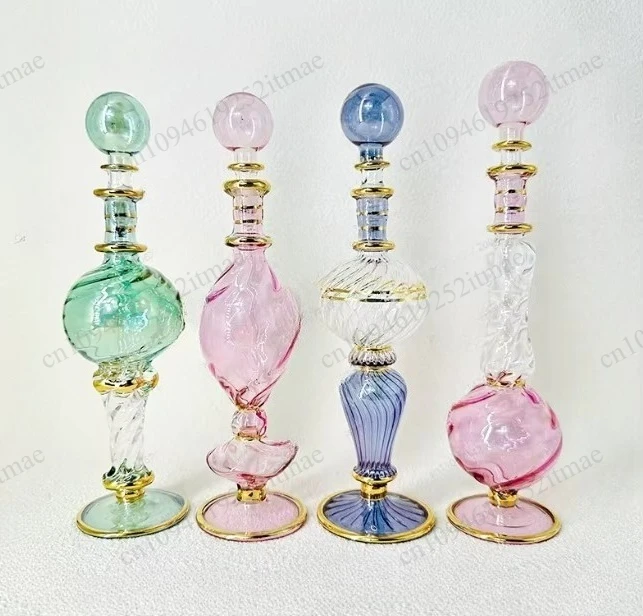 Egyptian Specialty 15cm Glass Perfume & Essential Oil Bottle, Travel Souvenir Home Decoration Ornament