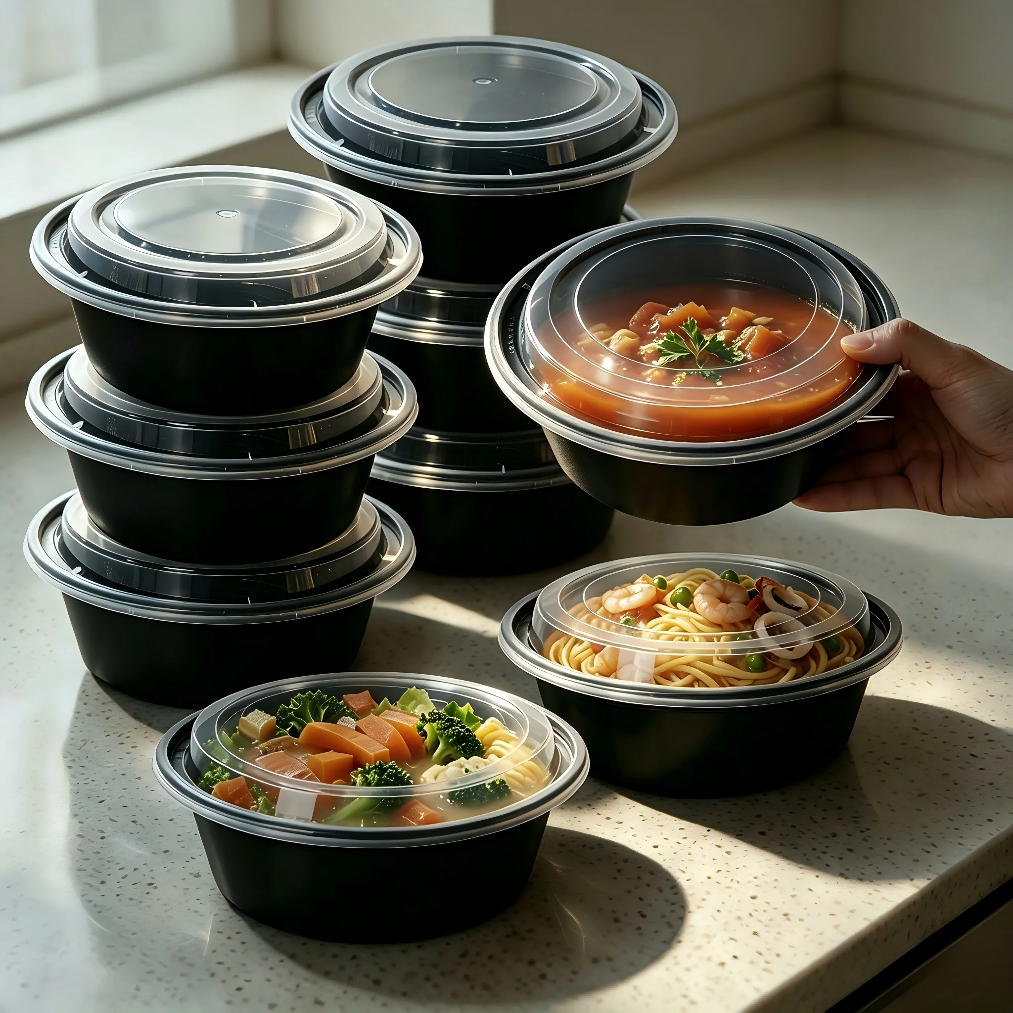 30세트 블랙 PP 재사용 가능 28온스 식사 준비용  - Meal Prep Restaurant 리뷰 및 가격
