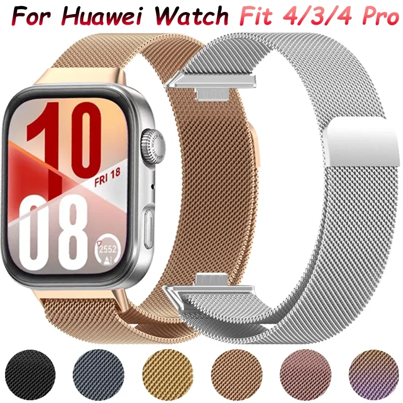 Metall-Milanese-Loop-Armband für Huawei Watch Fit 4/3 Smartwatch, atmungsaktives Ersatzarmband für Huawei Watch Fit 4 Pro Correa