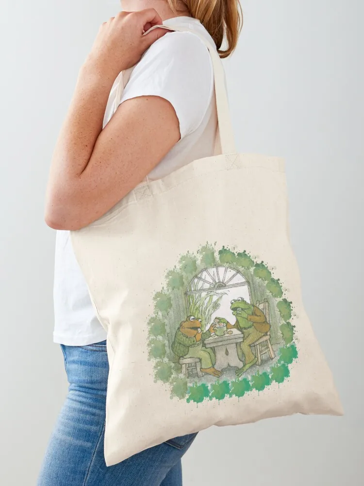

Frog and toad on table Tote Bag eco bag folding Women's bag Reusable bags bags woman 2025