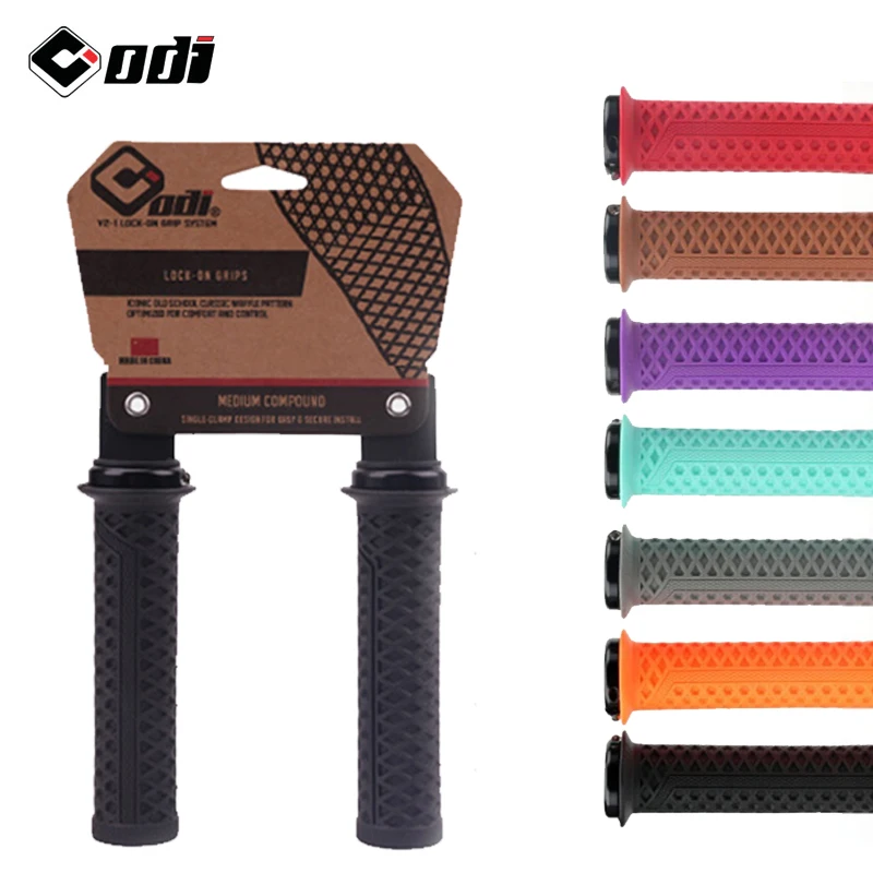 ODI Lock on Grips MTB Cuffs Mountain Bike Grips Bicycle Handlebar Alluminium Alloy Silicone ODI Grips Waffle Handle Covers