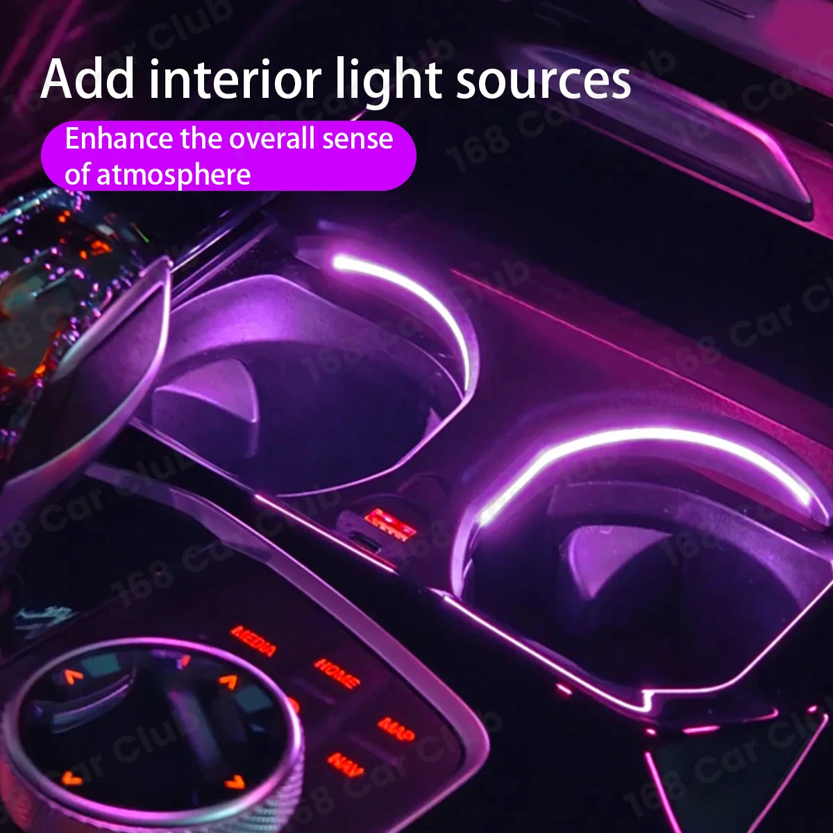 11 Colour Ambient Light For BMW X3 X4 IX3 G01 G02 X3M X4M Car Cup Holder Lights Decoration Refit Accessory Water Cup Lamp Indoor