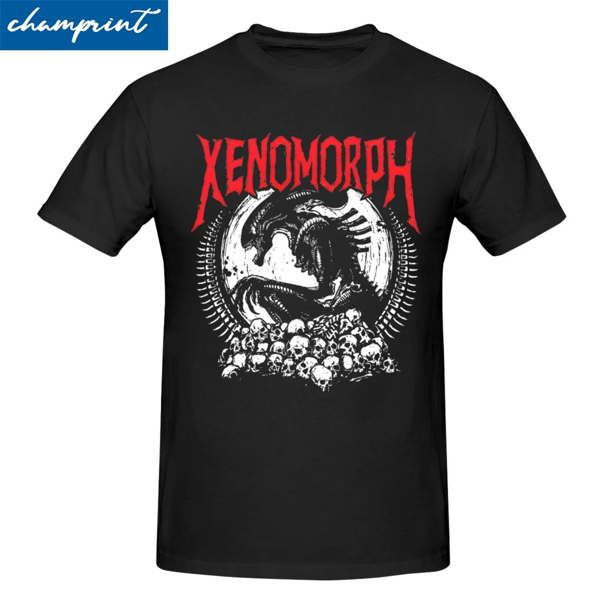 Alien Death Metal Xenomorph T Shirt Men Women 100% Cotton Funny T-Shirt O Neck Tees Short Sleeve Clothing Gift Idea