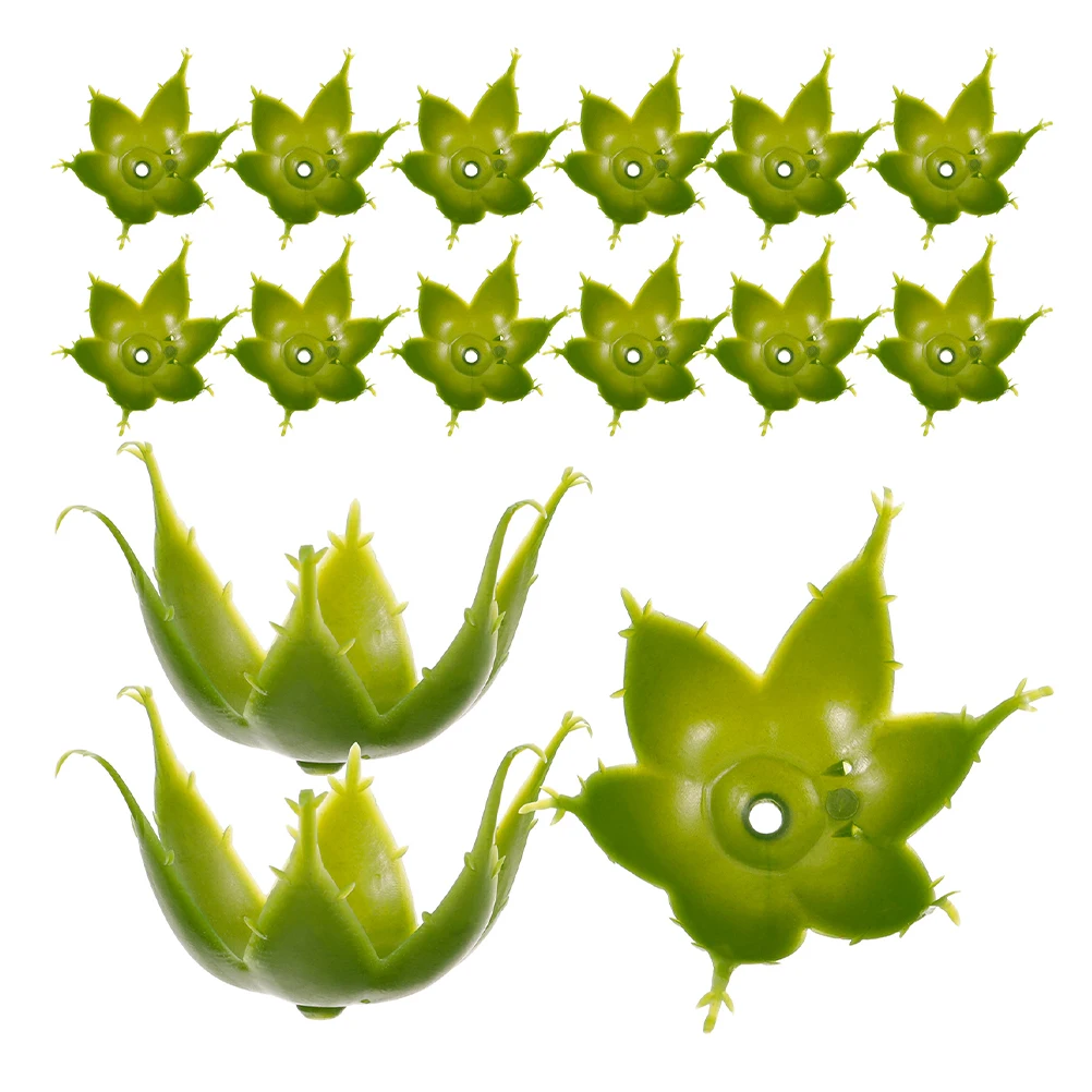 

60Pcs Floral Home Accessories DIY Flower Arrangement Base for Rose Bouquets Fake Green Sepals Plastic Stem Holders Wedding Party