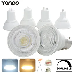 Dimbare Gu10 Mr16 E27 B22 Gu5.3 7W Led Spotlight Lampen 220V 36 Graden 2835smd Spaarlampen Vervangen 45W Gloeilamp