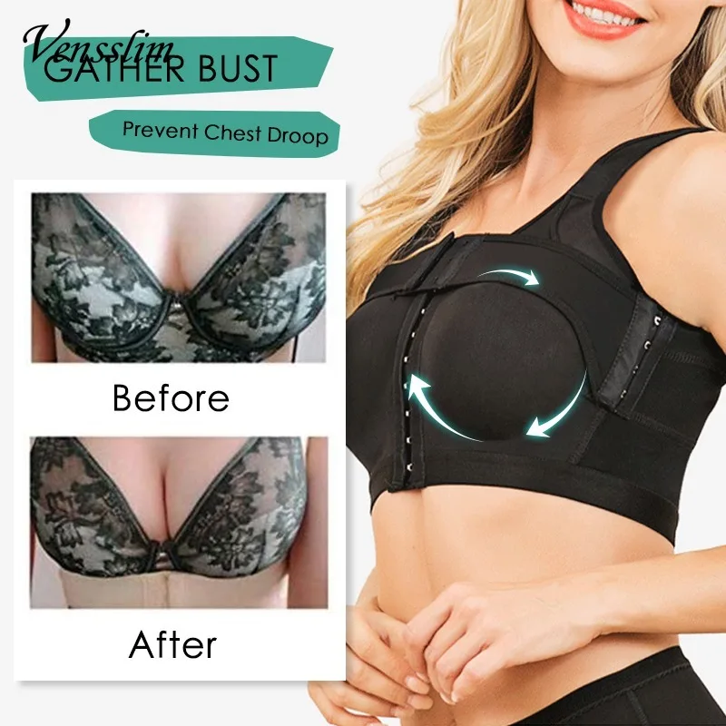 Women Corset Body Shaper Post Surgery Bra Adjustable Push Up Compression Back Support Posture Corrector Shapewear