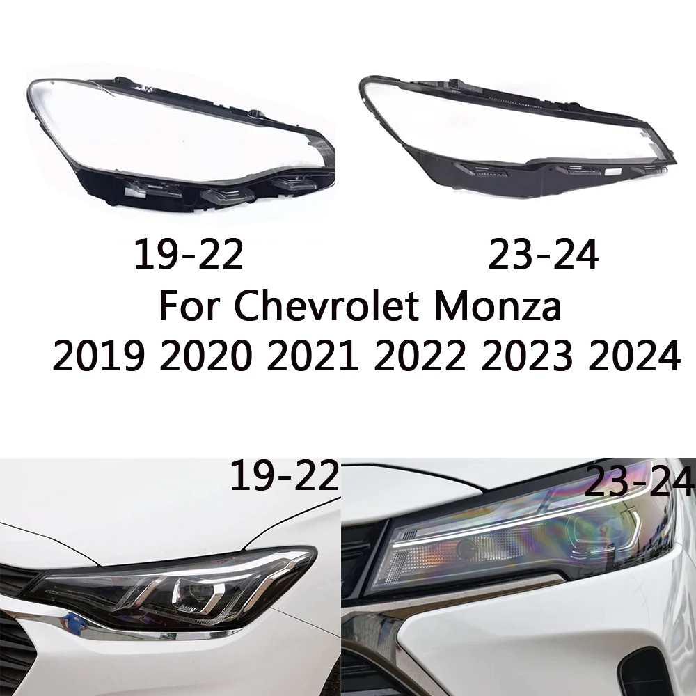 

For Chevrolet Monza 2019 2020 2021 2022 2023 2024 front Car Headlight Cover Lens Shell Lampcover Lampshade Headlamp Light mask