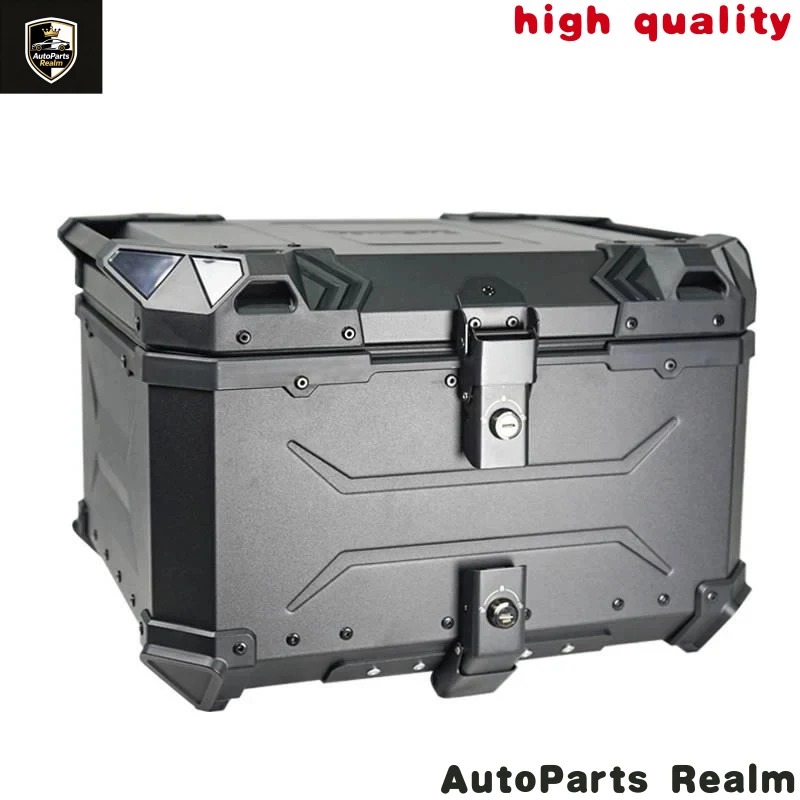Hot Selling Products High Quality F2MOTO 55L Aluminum Alloy Tail Box Black With Double Locks Factory, Base Plate Waterproof