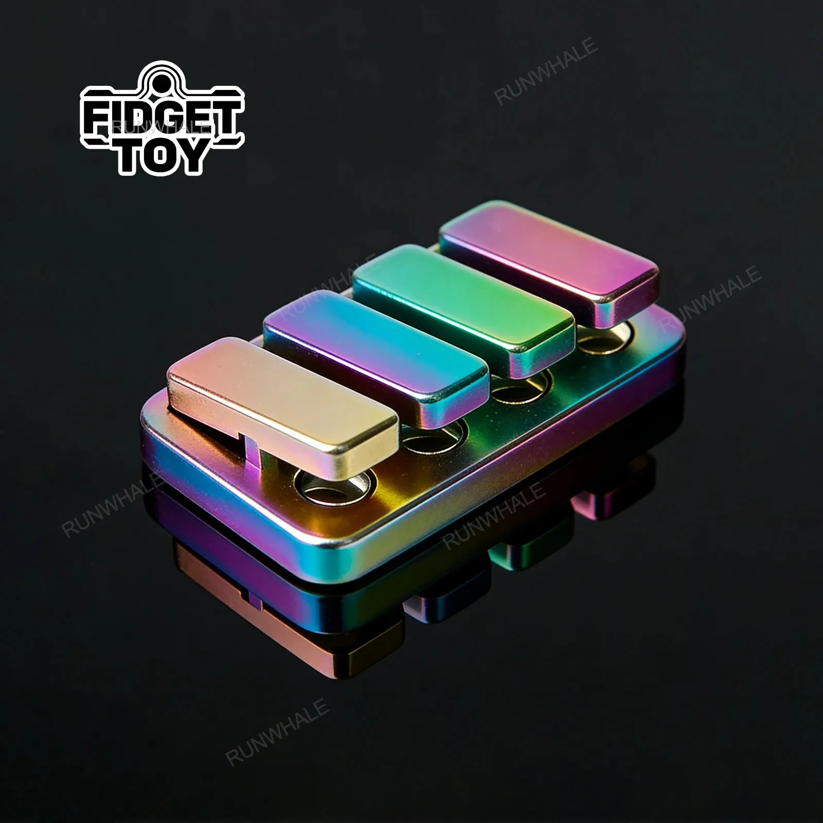 Rectangle Finger Press Seesaw Fidget Anti Stress Toys Metal Mini Push Card Relieve Stress EDC PAPA Coin for Adult Palm Play Game