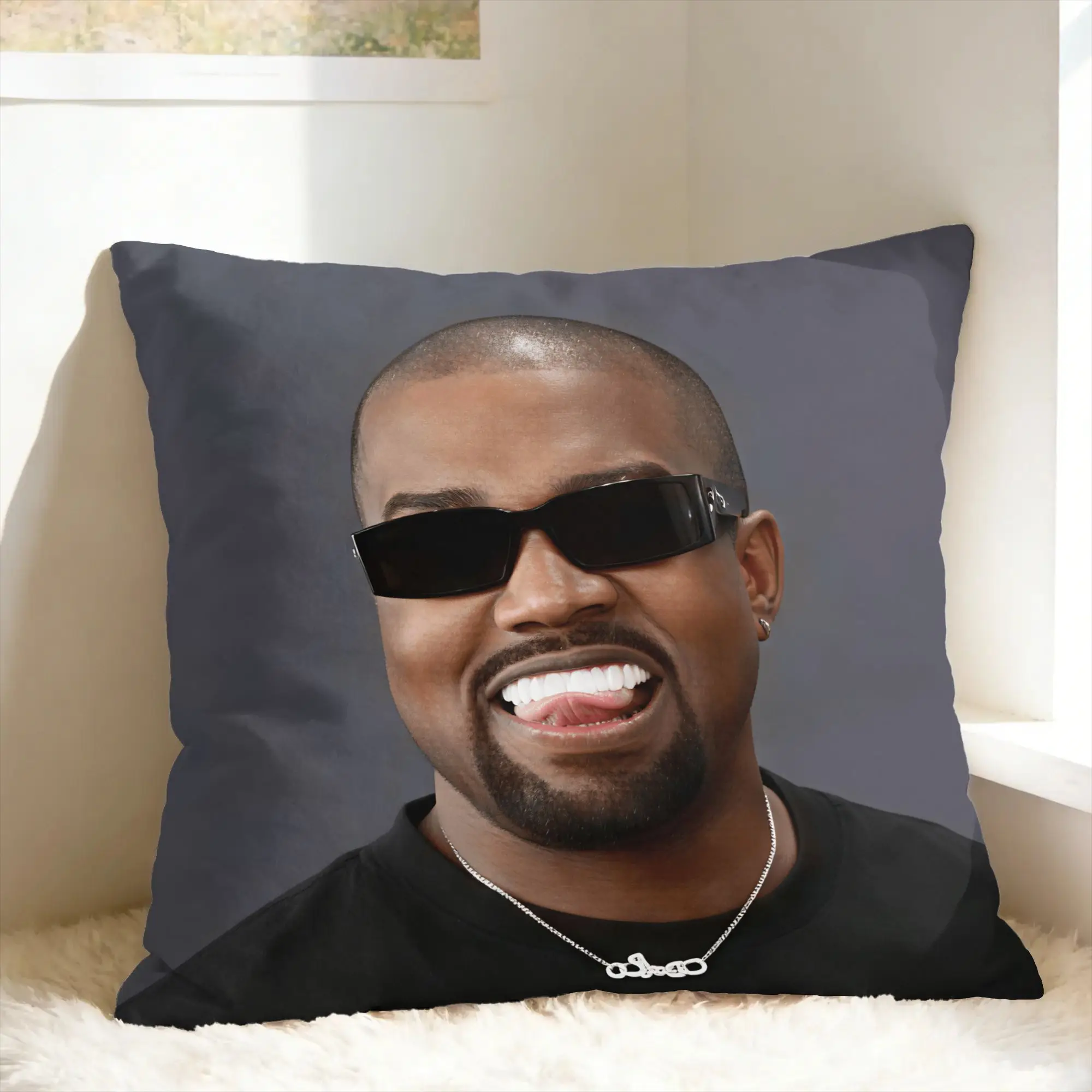 Kanye West Meme Pillow Case  Comfy Pillow Cover Retro Trendy Cushion Cover For Living Room Sofa