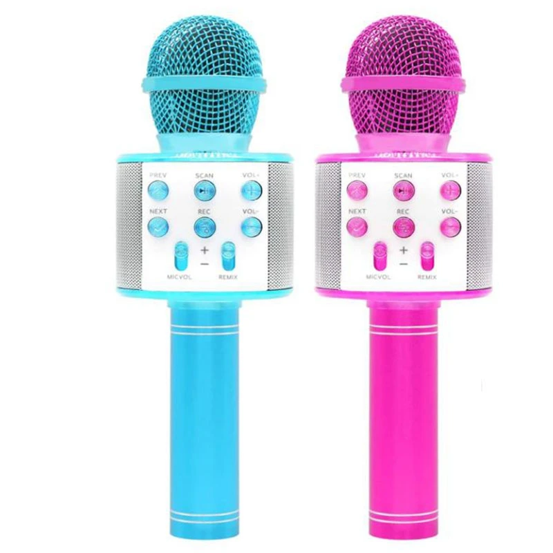 

Wireless Bluetooth Musical Microphone,Children's Handheld Portable Microphone With Speaker,For Singing And Recording