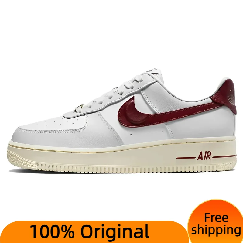 Nike Air Force 1ต่ำ '07 SE เพียงแค่ทำมันโฟตอนฝุ่นทีมรองเท้าสนีกเกอร์ผู้หญิงสีแดง