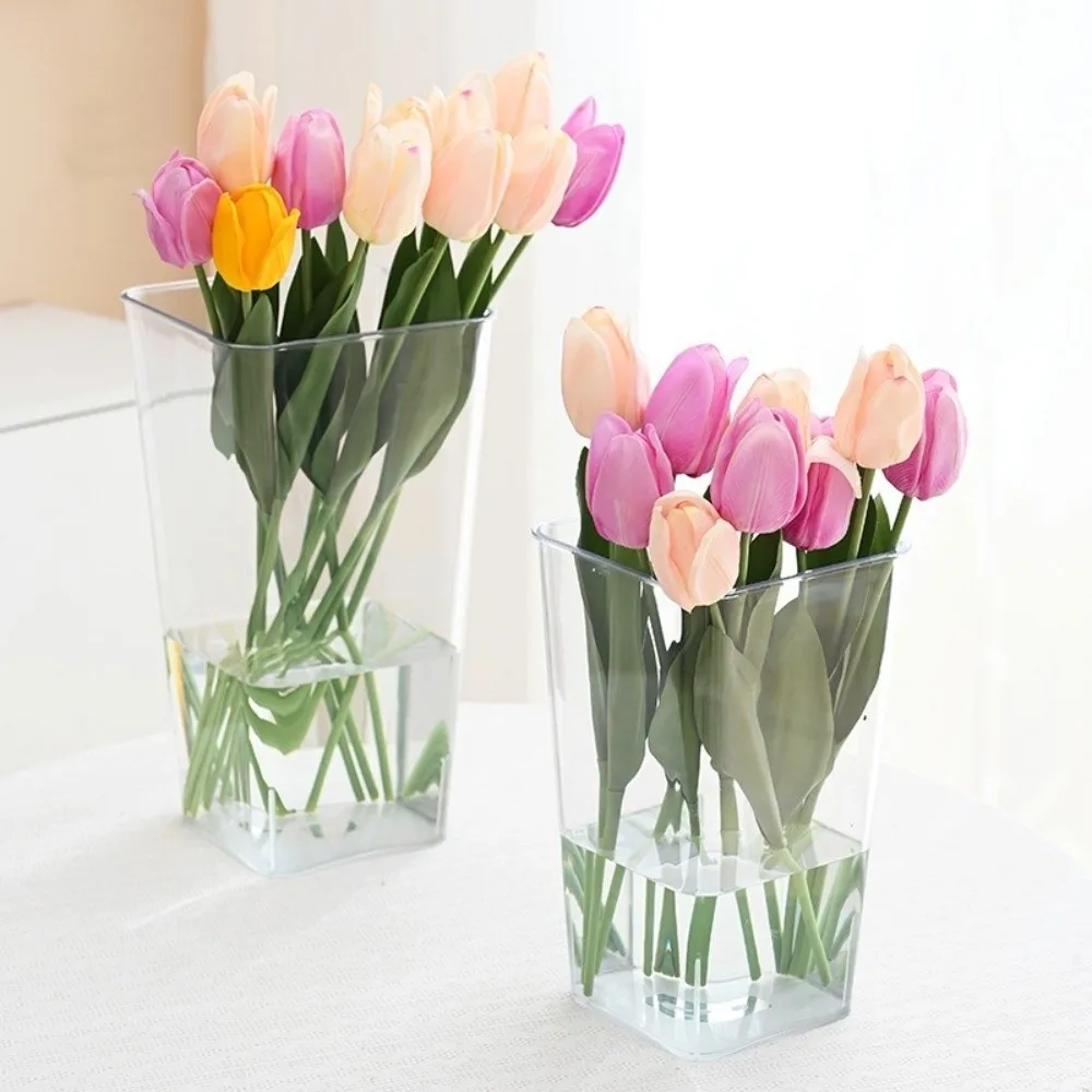 New Nordic Style Flower Vase Acrylic Modern Flower Bucket Flower Arrangement Transparent Deep Water Flower Pot Living Room