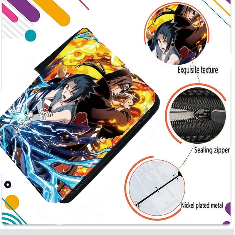 400/900pcs NARUTO Card Binder Book Folder 4/9 Card Slots Cards Holder Double Pocket Zipper Game Card Album Collector