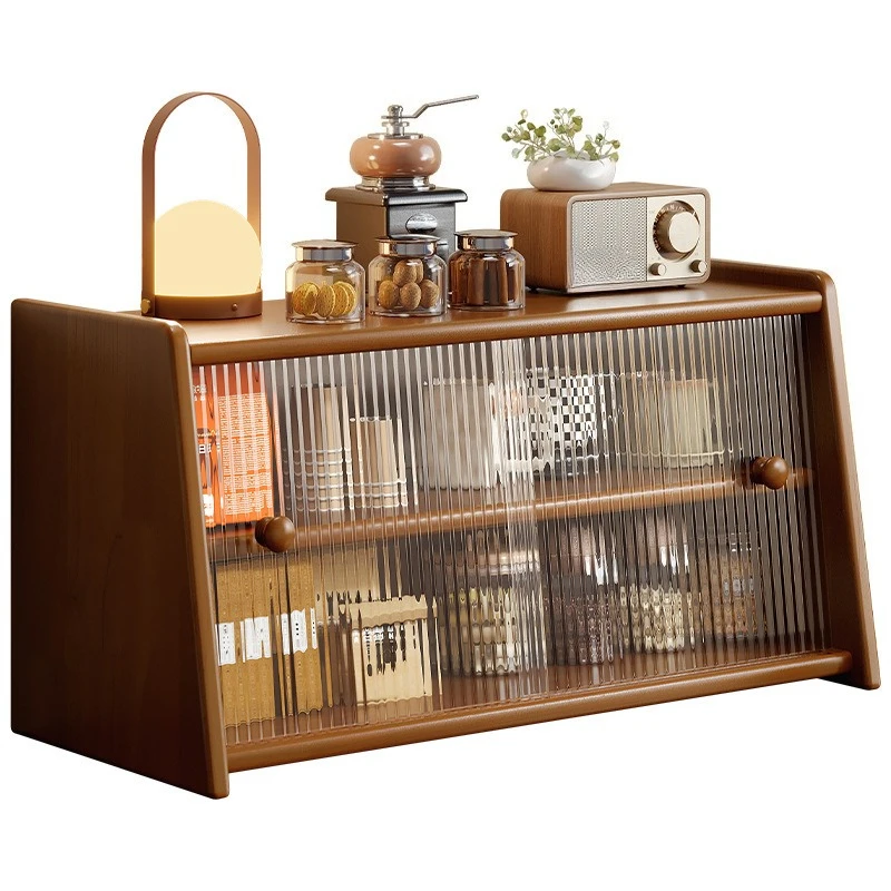 

All solid wood cup holder, dust-proof cup storage rack, desktop tea set storage cabinet, light luxury coffee, water cup rack.
