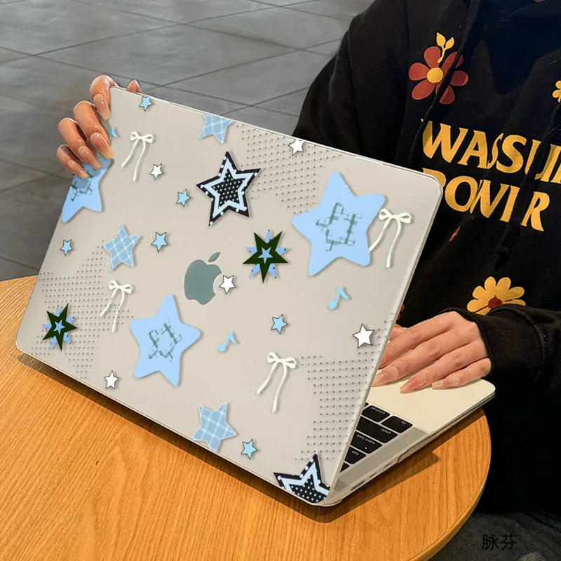 

Blue Star Heat DissipationCrystal Laptop Case For Macbook Air 13.6 M4 NEO 15 M3 Hard Shell For Mac Book Pro 13 M1 M2 14 M4 M5 16
