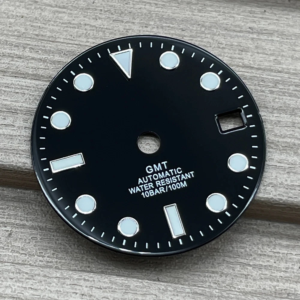 Fit NH34 Mechanical Watch 29mm Watch Accessories Sterile Strong Blue Luminous Watch Dial Date Window Movement Watch Accessories