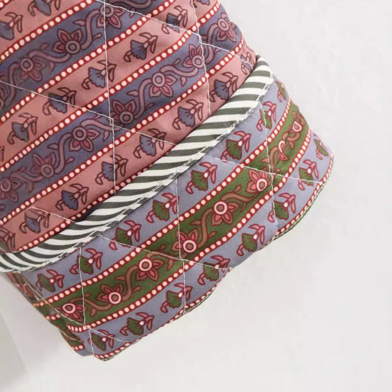 2025ملابس نسائية خريف شتاء موضة أوروبية وأمريكية جديدة كاجوال مقاسات كبيرة جاكيت قطني مطبوع وقابل للعكس #4