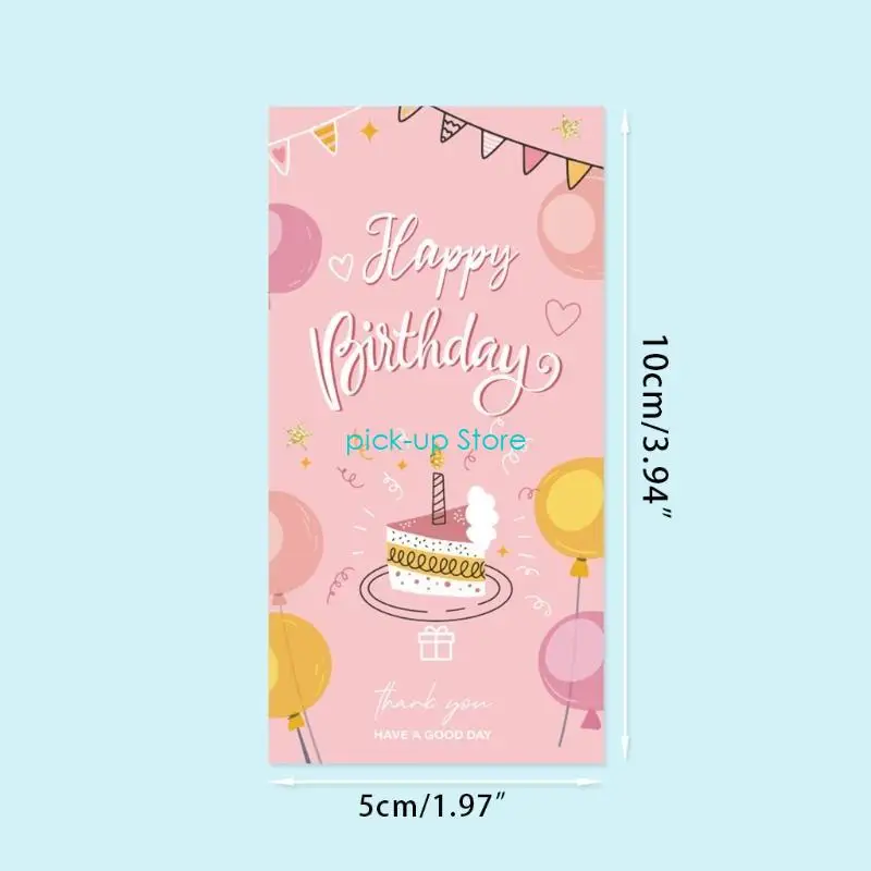 Q5WA 50Pcs Happy Birthday Sealing Sticker for Metal Glass Gift Box Papper Bag