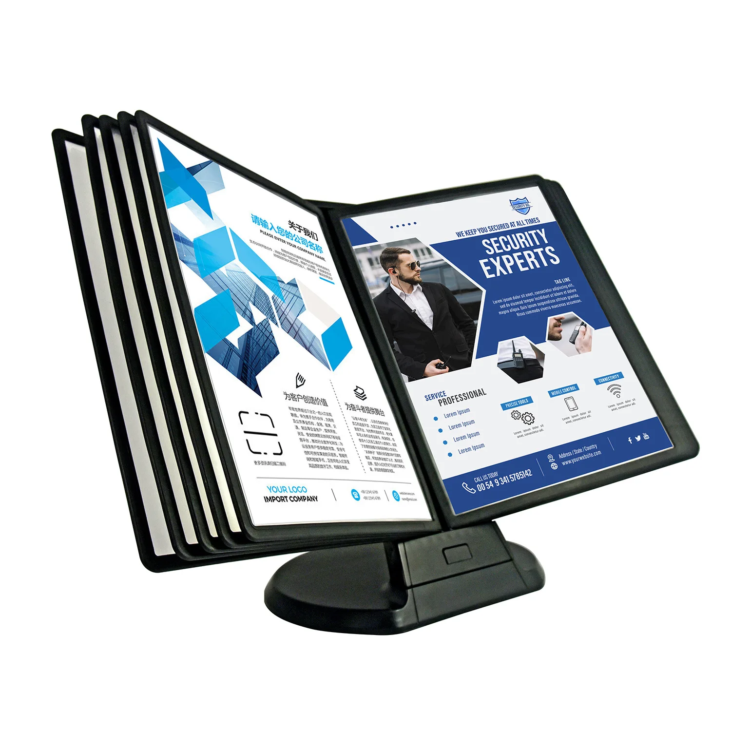 Installed Fast Desktop Flip File Rack Display Rack Advertising Information Display Rack Company Product Shelf