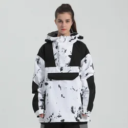 Gsou-Snow -30℃ Ski Jacket for Men and Women Hooded Sweater Reflective Trend Skiing Thickened Warmth Waterproof Ski Jacket Pant