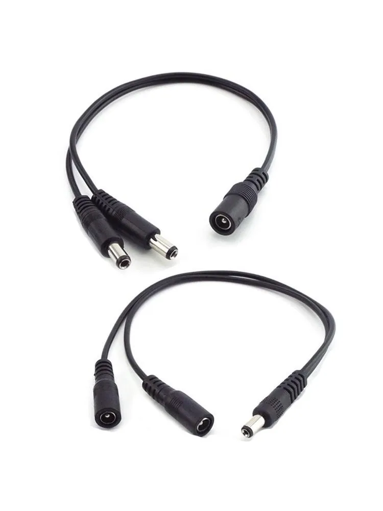 Connecteur mâle à femelle, 5.5mm x 2.1mm, 1 femelle à 2 mâles, câble séparateur d'alimentation cc, bande lumineuse LED, adaptateur d'alimentation D5