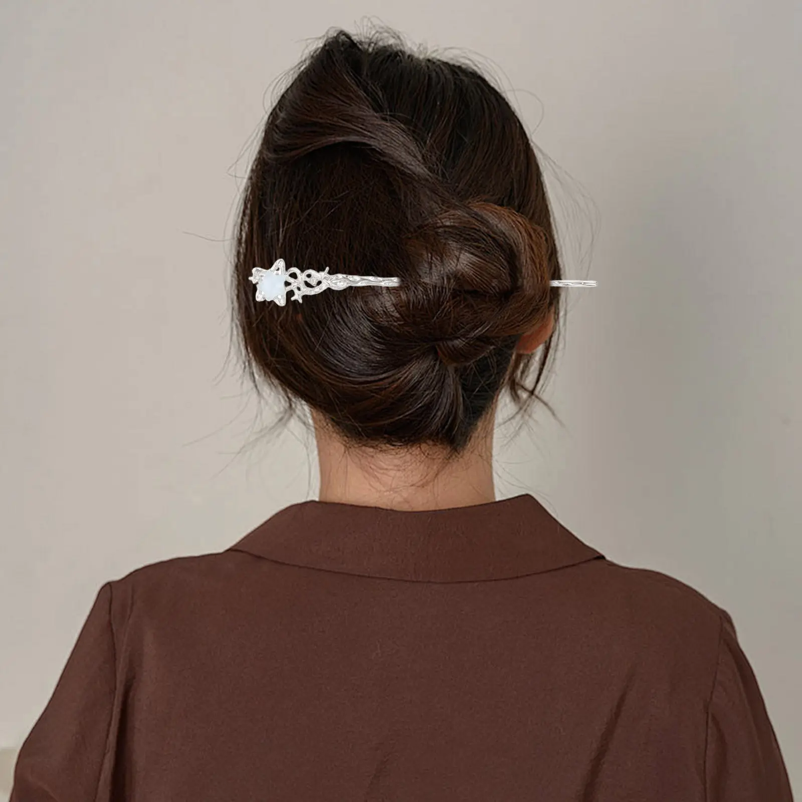 2Pcs Moonstone Hairpins Modern Minimalist Star Chopsticks for Weddings Parties Elegant Hair Accessories
