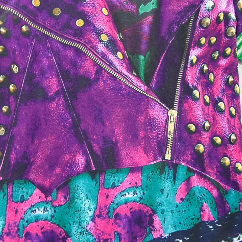 เด็กลูกหลาน 3 เครื่องแต่งกายสําหรับสาว Evie คอสเพลย์เครื่องแต่งกายเด็กแขนยาว Zentai ตลก 3D เสื้อยืด + กางเกงเสื้อผ้าชุด