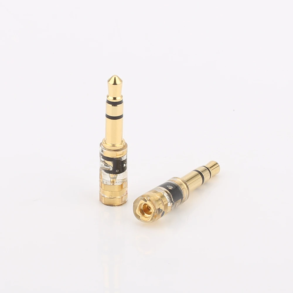 One Pair Gold Plated MMCX/0.78mm Female to 3.5mm Male Converter Adapter for t1 t5p D600 D7100 Z1 Z1R FOCAL ELLEAR Headphones