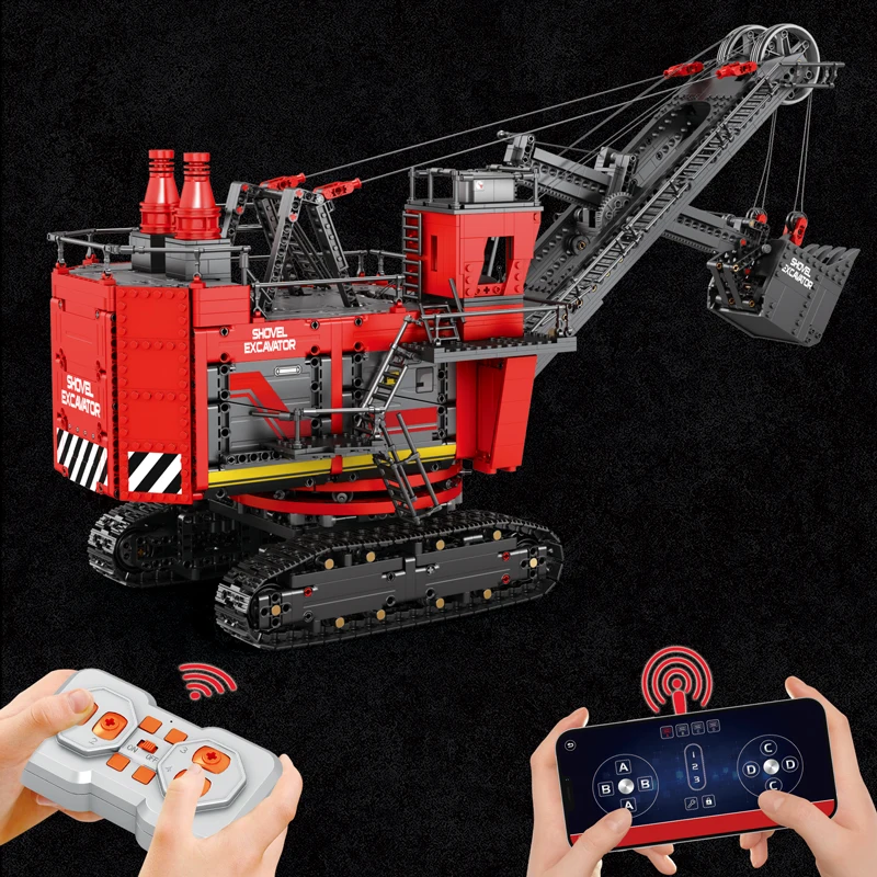 Big Sale Desktop Reobrix 2671pcs Front Shovel Rope Excavator Building Blocks App Car Construction Brick Toys
