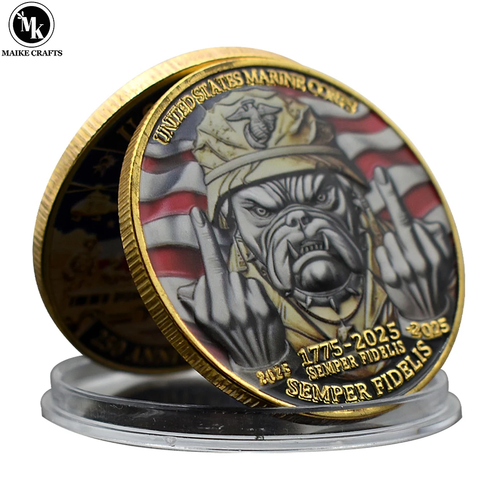 U.S. Army & Marine Corps 250th Anniversary Commemorative Challenge Coins Military Collectible Medals Gifts - Image 2
