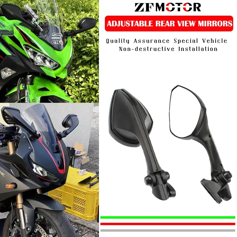

Motorcycle Cowling Mirror Libra 2 Napoleon For HONDA SUZUKI KAWASAKI R6 CBR650R Ninja650 GSXR Adjustable Rear View Mirrors Set