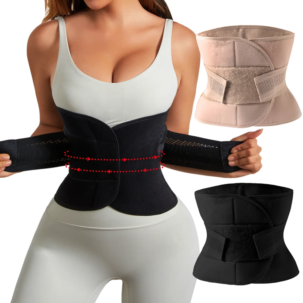 Adjustable Waist Belt Protector Fat Burning Sauna Suit Shapewear Waist Support Belt Brace Tummy Belly Trimmer Gym Sweat Suit