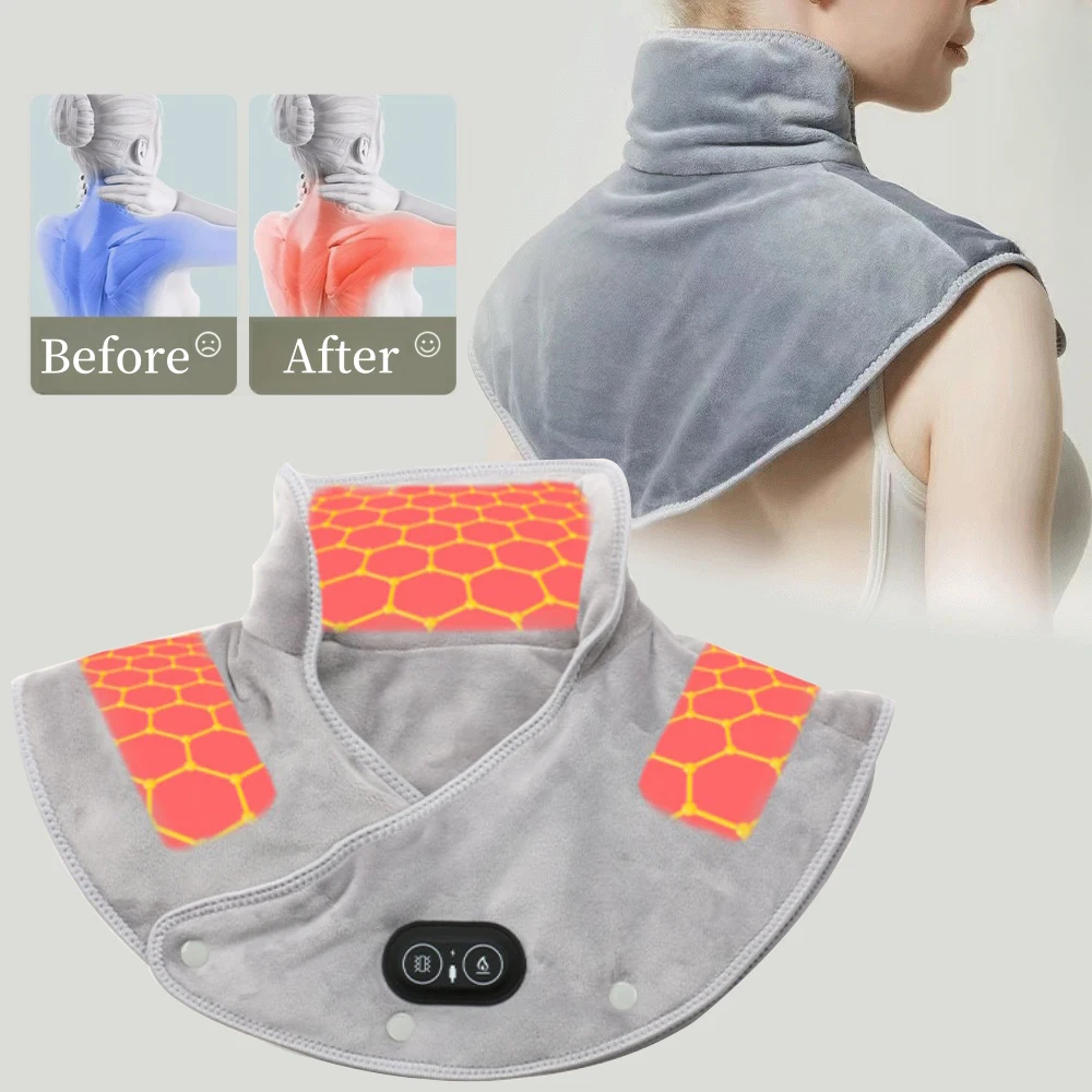 Electric Heating Pad Neck Shoulder Shawl Winter Rapid Heating Blanket Heated Massage Cape Pad Cervical Massager Relieve Fatigue