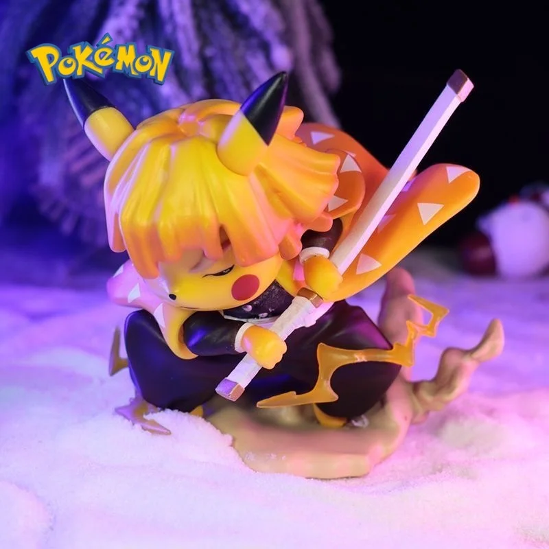 Anime Demon Slayer Agatsuma Zenitsu Ironman Handmade Cosplay Cross Dressing Pikachu Ornament Gift Model Box Xmas Birthday Gifts