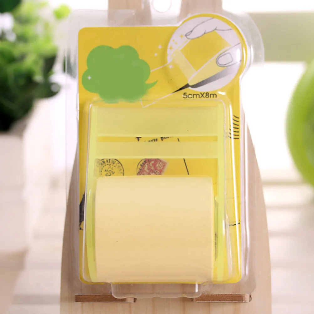 4Pcs Sticky Notepads Roll Self-Stick Notes with Dispenser Removal Adjustable Cut Length 26.25ft for Office School