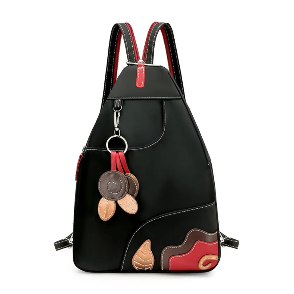New Nylon Women's Backpack Zipper Water Resistant Chest Bag Lightweight Multi Compartment Shoulder Bags School Use